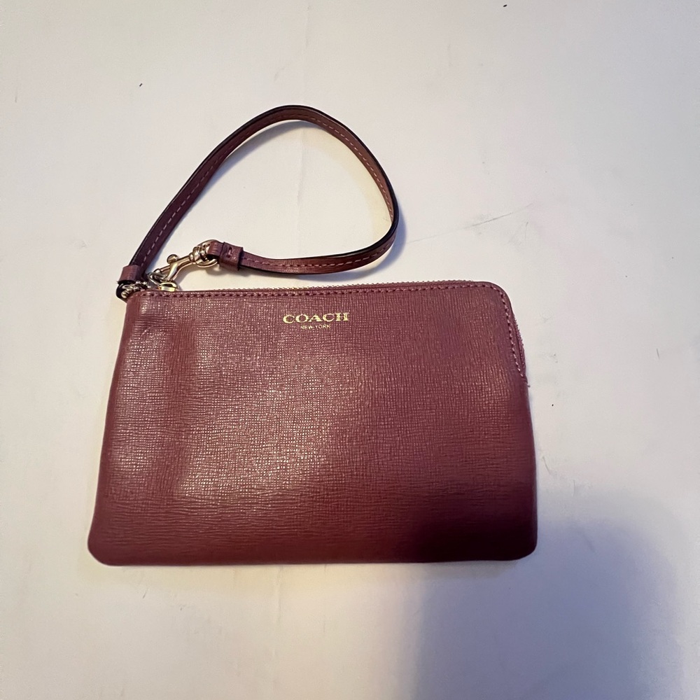 COACH | Leather Wristlet, Pink.